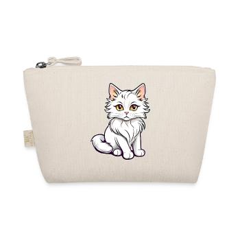 Mignon chat Maine Coon blanc - Trousse biologique - nature - Devant