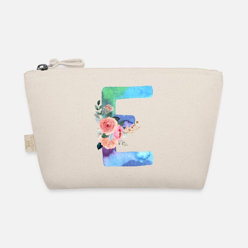 Letter E watercolor Organic Pouch