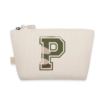 P, Monogramm, Camouflage Grün-Braun - Bio-Täschchen - Natur - Vorne