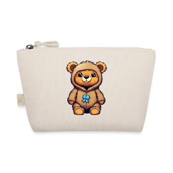 Ours en peluche mignon avec noeud bleu - Trousse biologique - nature - Devant
