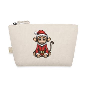 Weihnachtsmann Affe - Bio-Täschchen - Natur - Vorne