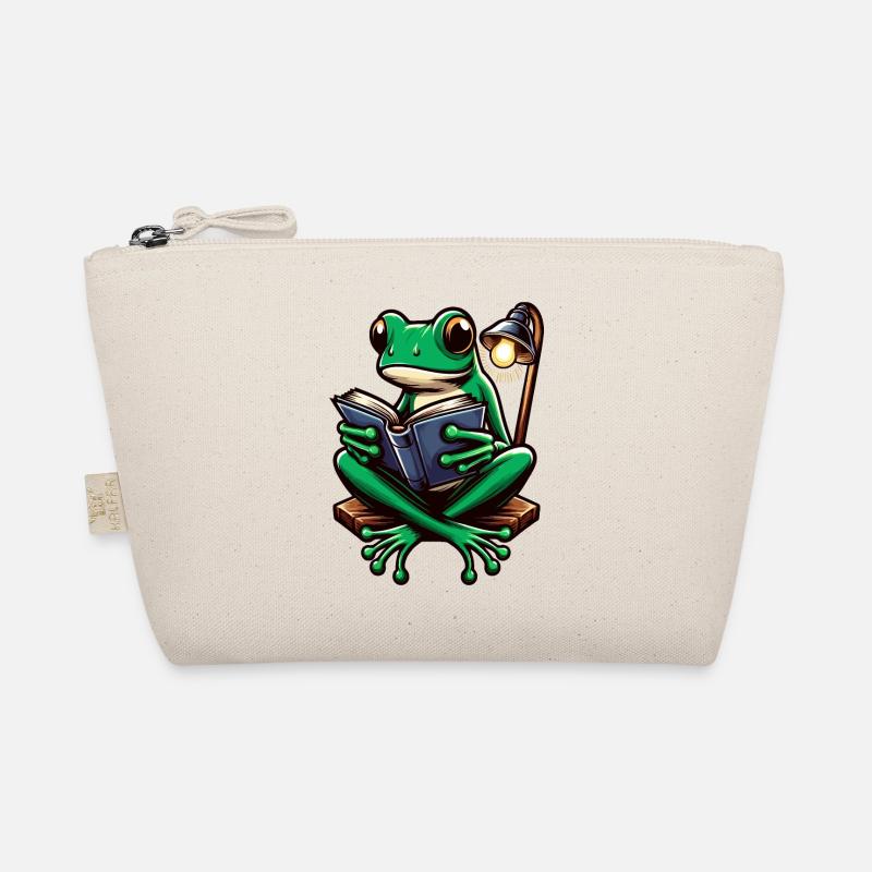Frosch mit Buch Bio-Täschchen