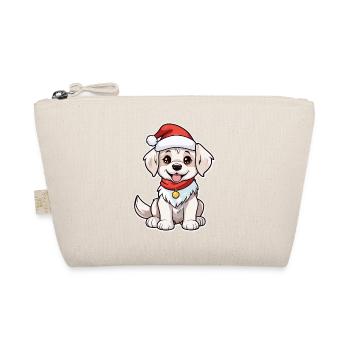 chien avec bonnet de noel - Trousse biologique - nature - Devant