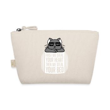 First We Steal Your Heart Then We Steal Your Bed - Organic Pouch - nature - Front