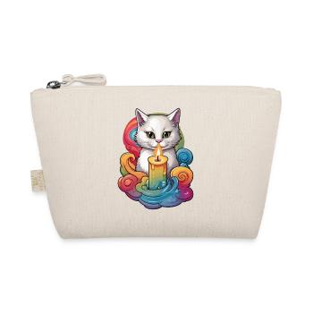 Katze mit Kerze - Bio-Täschchen - Natur - Vorne