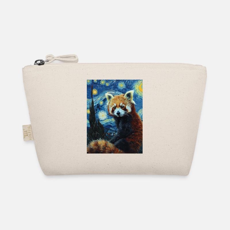 roter panda, van gogh, sternennacht - Bio-Täschchen - Natur