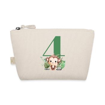 4th Birthday Monkey Safari - Organic Pouch - nature - Front