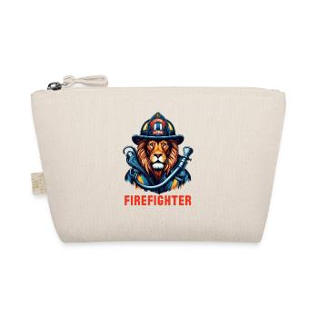 Firefighter Lion Gift - Organic Pouch - nature - Front