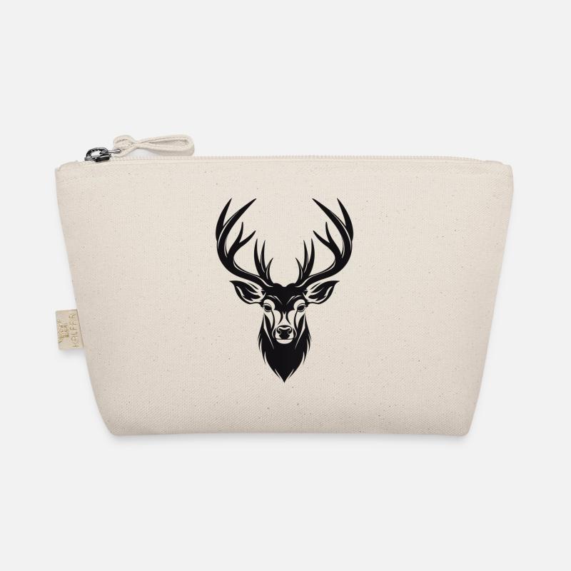Deer Icon Monochrome Organic Pouch