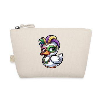Mardi Gras Duck Mask Feathers - Organic Pouch - nature - Front