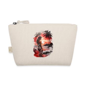 Femme sur la plage regardant le coucher de soleil rouge - Trousse biologique - nature - Devant
