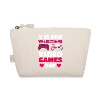 V steht für [Valentinstag] Videospiele - Bio-Täschchen - Natur - Vorne