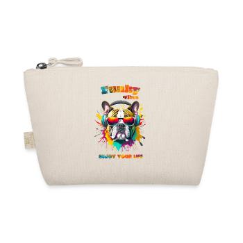 Funky vibes. Enjoy your life. Bulldog - Organic Pouch - nature - Front