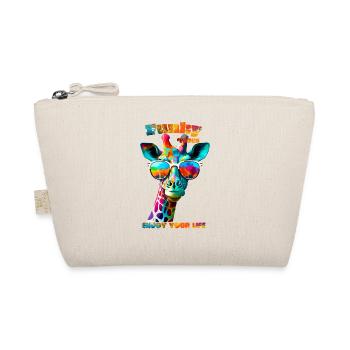 Funky vibes. Enjoy your life. Giraffe - Organic Pouch - nature - Front