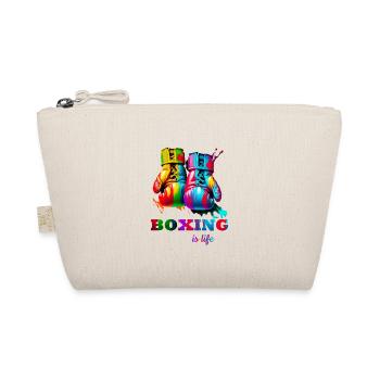 Boxen ist Leben. Bunte Boxhandschuhe - Bio-Täschchen - Natur - Vorne