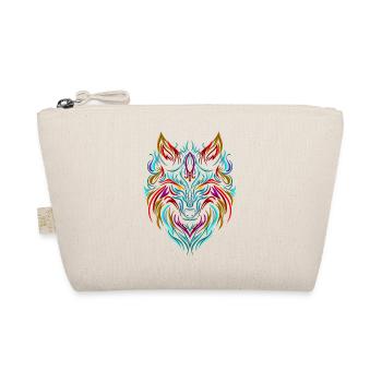Wolf Tattoo Colorful - Organic Pouch - nature - Front