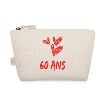 60. 60 YEARS. 60th ANNIVERSARY. 60TH BIRTHDAY. - Organic Pouch - nature - Front