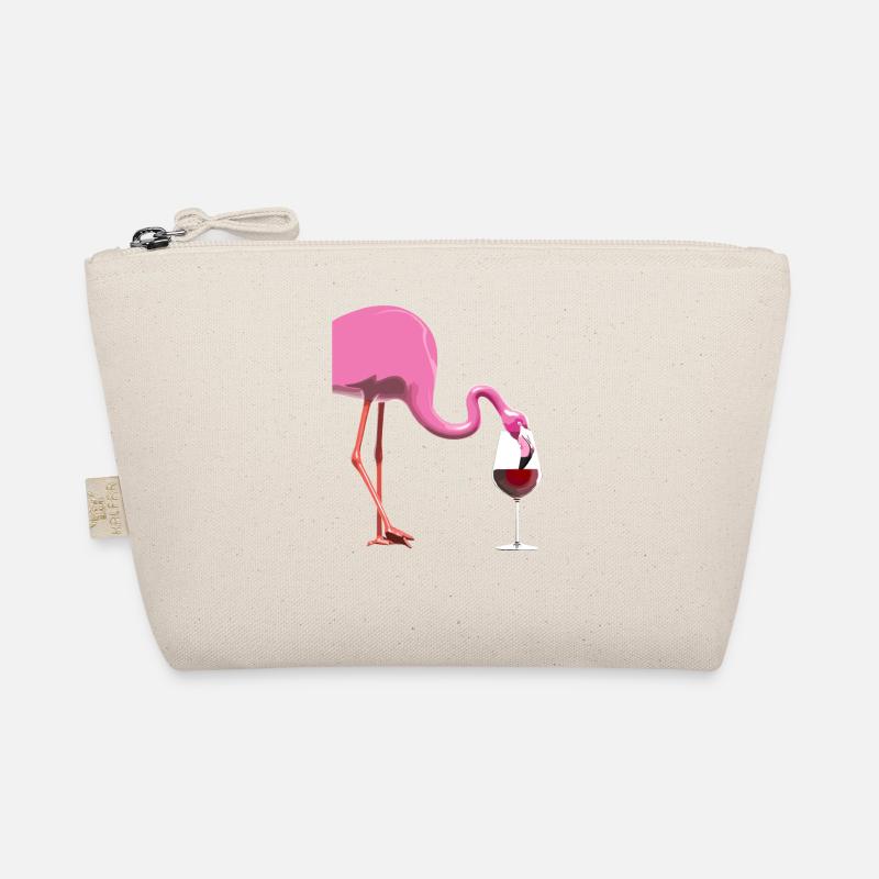 Flamingo mit Weinglas Bio-Täschchen