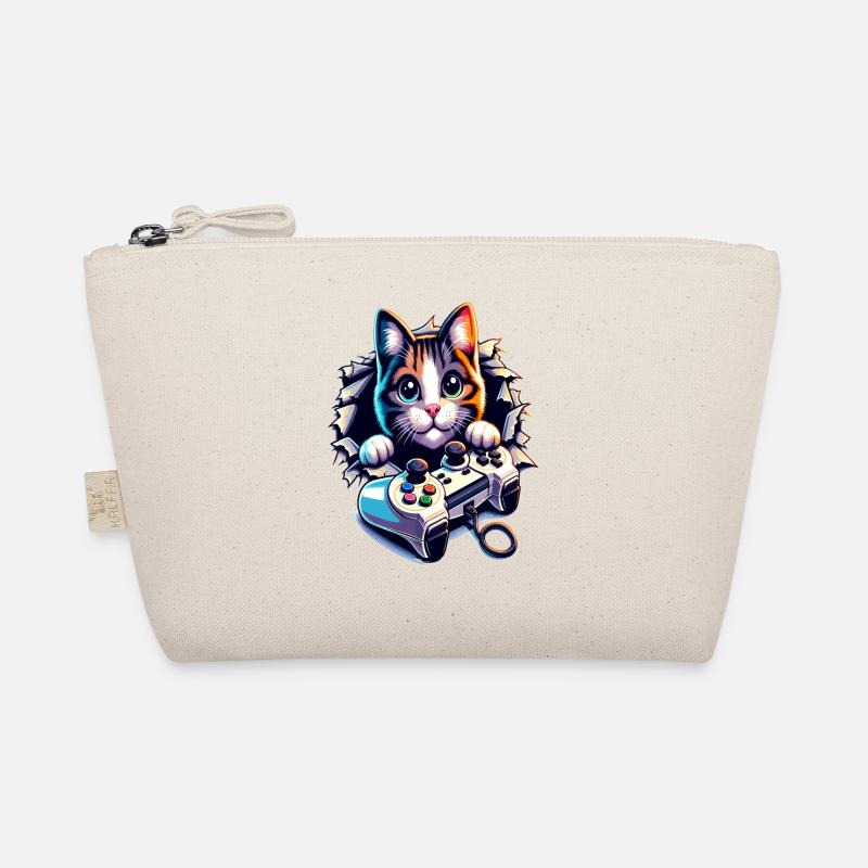 Katzen-Gamer mit Controller Bio-Täschchen