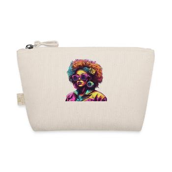 Artful Pop Art Portrait with Afro - Organic Pouch - nature - Front
