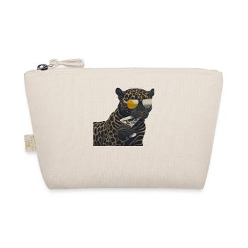 Cool leopard with sunglasses and glass - Organic Pouch - nature - Front