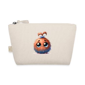 Fur fuzzy monster with pigtails - Organic Pouch - nature - Front