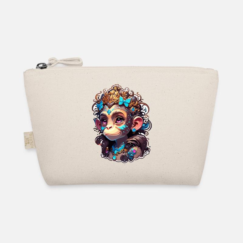 Singe mignon / Fille de singe / Mignon / noeud de cheveux Trousse biologique