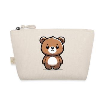 Kleiner süßer niedlicher brauner Bär, Teddybär - Bio-Täschchen - Natur - Vorne