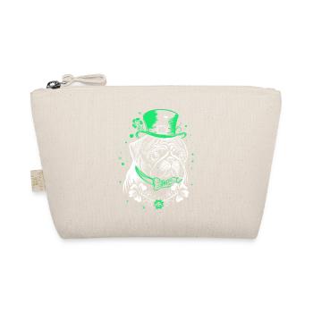 Pug with St Patrick's Day Hat - Organic Pouch - nature - Front