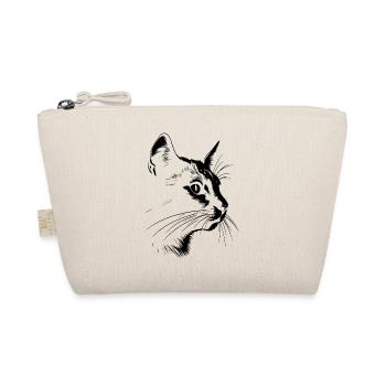Cat, Cat Motif - Organic Pouch - nature - Front