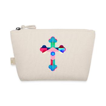 Buntes Kreuz T-Shirt Kreuz cross cruz croix - Bio-Täschchen - Natur - Vorne