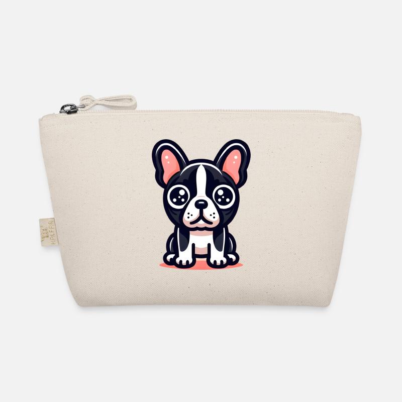 Logo mignon bouledogue français dans un style comique Trousse biologique