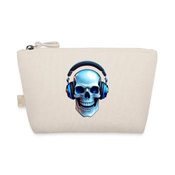 Music listener, skull with headphones - Organic Pouch - nature - Front