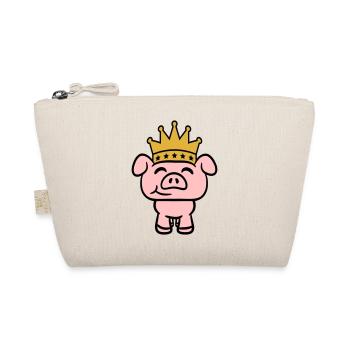 Pig King Queen Crown Prince Princess - Organic Pouch - nature - Front
