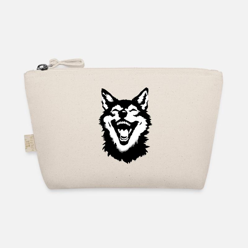 Lachender Wolfimage - Laughing Wolf streetart Bio-Täschchen
