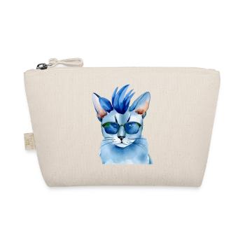 Really cool punk rock cat cat shirt gift - Organic Pouch - nature - Front