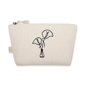 Black Flower Sketch - Organic Pouch - nature - Front
