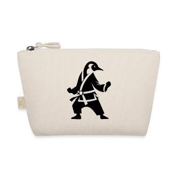 Penguin Karate Martial Arts Silhouette Minimalist - Organic Pouch - nature - Front