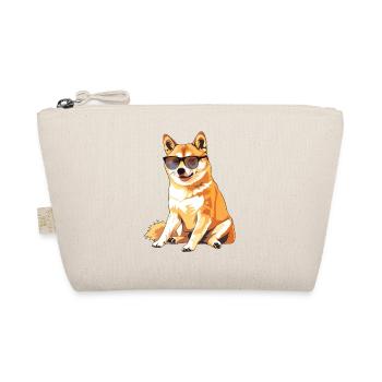 Akita, dog, sunglasses, summer, gift - Organic Pouch - nature - Front