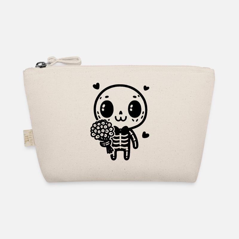 Skeleton Bone Flowers - Mysterious Contrast Organic Pouch