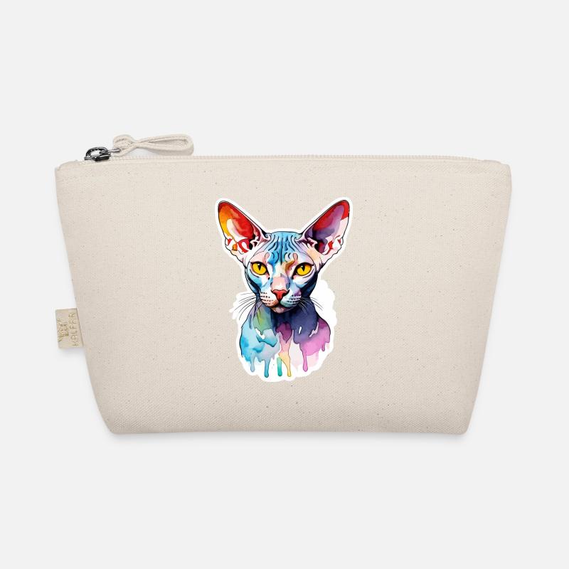 Sphynx Katze Wasserfarben Bio-Täschchen