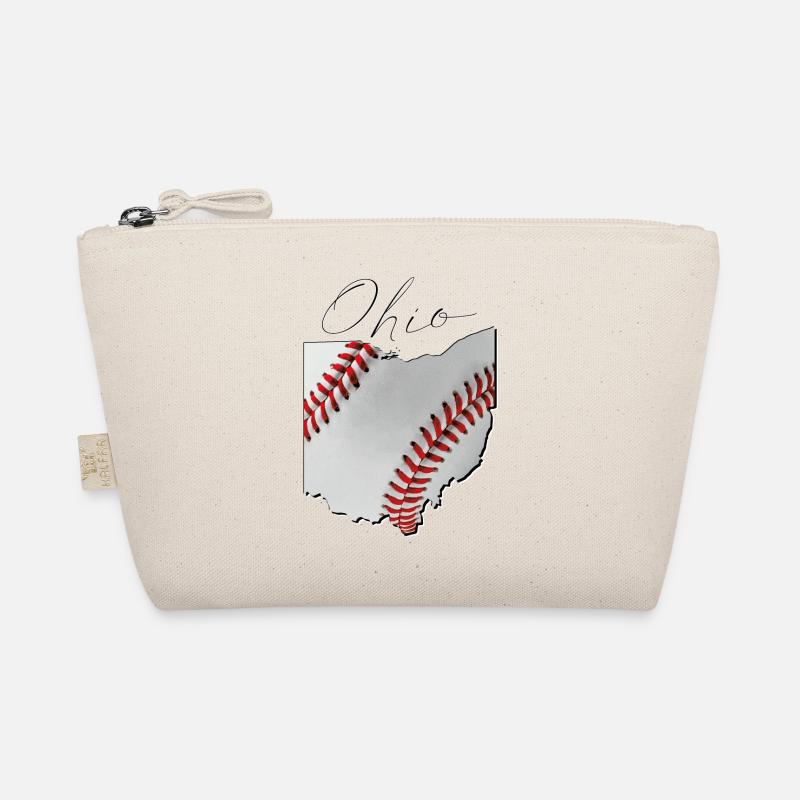 Ohio (USA) | echter Baseball | Landkarte Script Bio-Täschchen