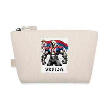 Serbia Eagle Bodybuilding Design - Organic Pouch - nature - Front