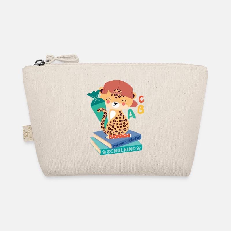 Léopard avec cône d’école pile de livres écolier Trousse biologique