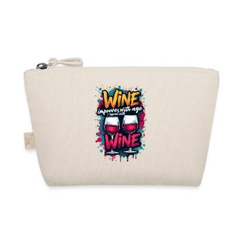 WINE IMPROVES WITH AGE, I IMPROVE WITH WINE. - Organic Pouch - nature - Front