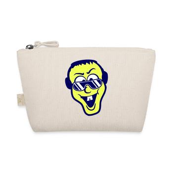 DJ Fun Party Club Head Naughty Happy Laughs Cool - Organic Pouch - nature - Front