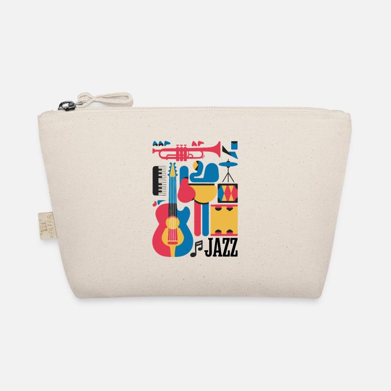 Happy Musical Notes and Instruments Illustration Organic Pouch