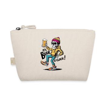 It's beer o'clock Funny Skeleton - Organic Pouch - nature - Front