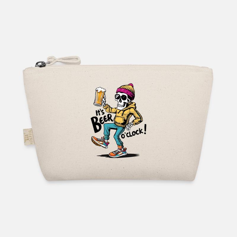It's beer o'clock Funny Skeleton Organic Pouch