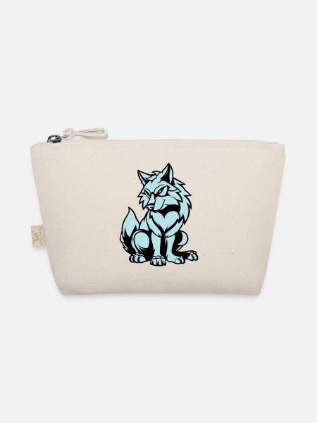 wolf comic tier - Bio-Täschchen - Natur - Vorne